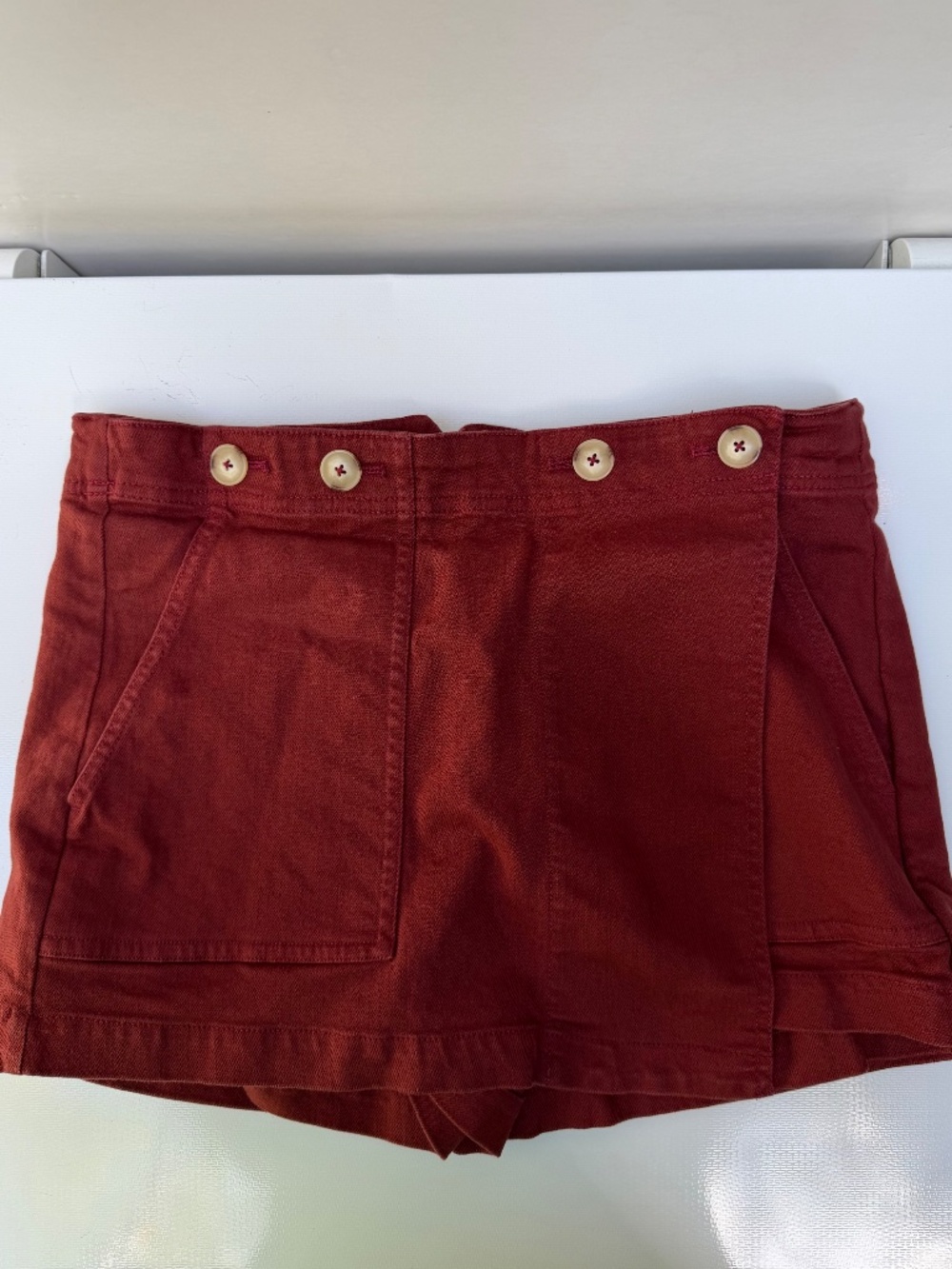 Anthropologie Kit High-Rise Utility Skort by Pilcro, Dark Brick, 28 - Picture 8 of 17